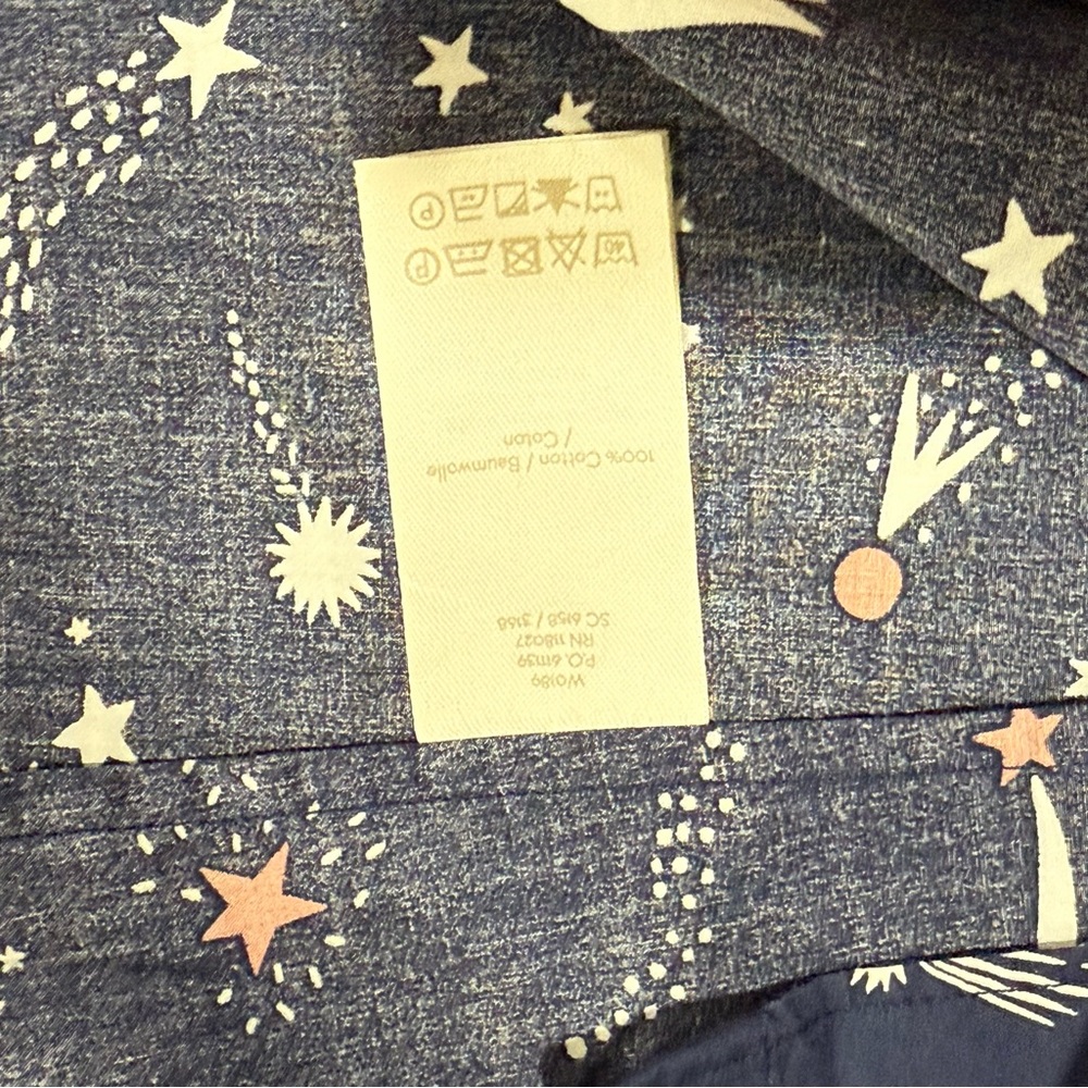 BODEN The Classic Shirt Button Down Top Navy Cosmic Shooting Star Print (10 US) - Picture 6 of 8